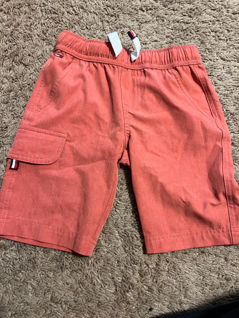 Tommy Hilfiger Coral-Red Cargo Shorts for Kids